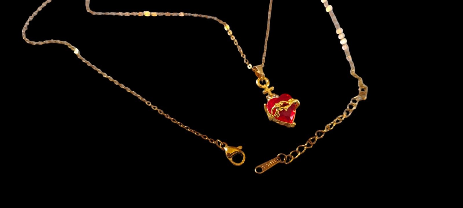 Sacred Heart of Jesus Necklace Gold color cubic zirconia jewelry for women