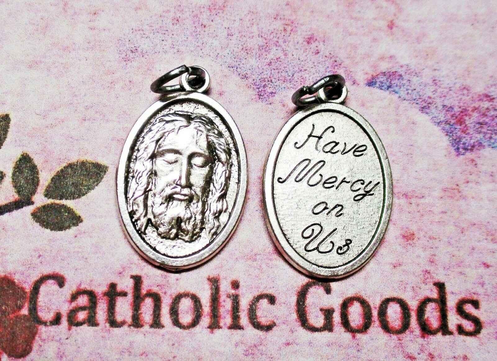 Shroud of Turin – Have Mercy on Us – Italian Silver Tone OX 1″ Medal