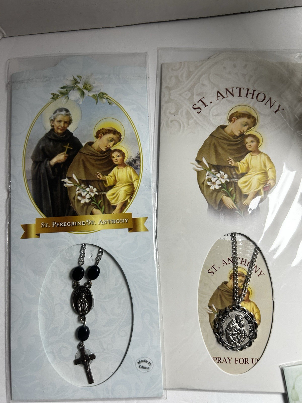 Catholic Metals Lot Of 6 – Pray For Us St. Jude & St.Anthony Necklace Charms Etc