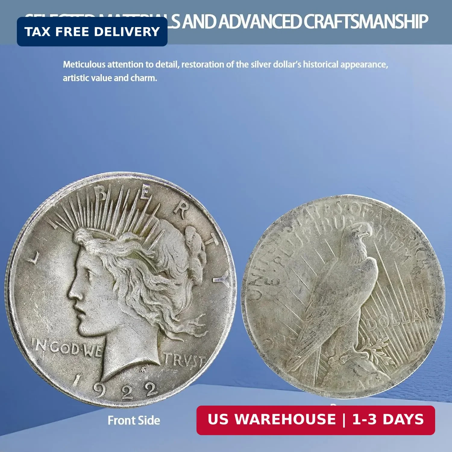 1922 Liberty of the Americas Peace Coin Set Exquisite Relief Design Suit