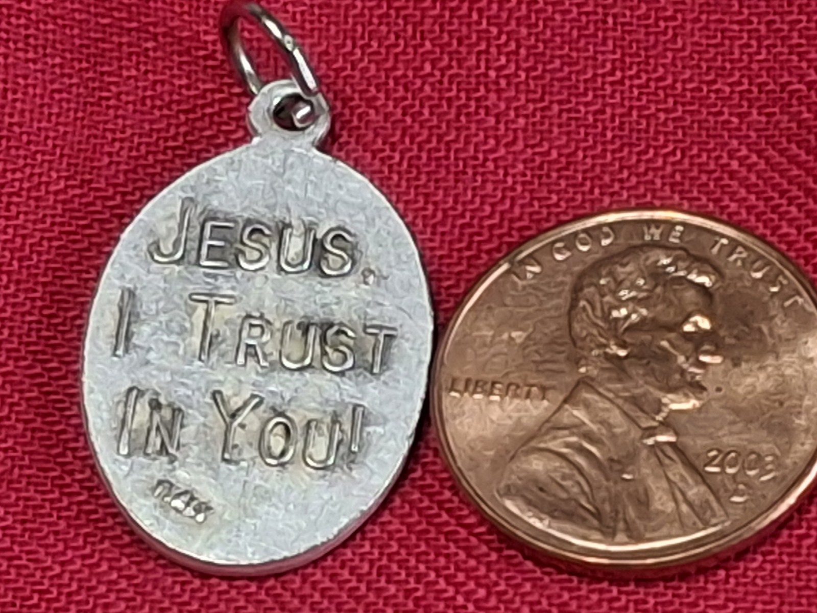 Vintage 1990s Divine Mercy Jesus, I Trust In You Medal New Italy