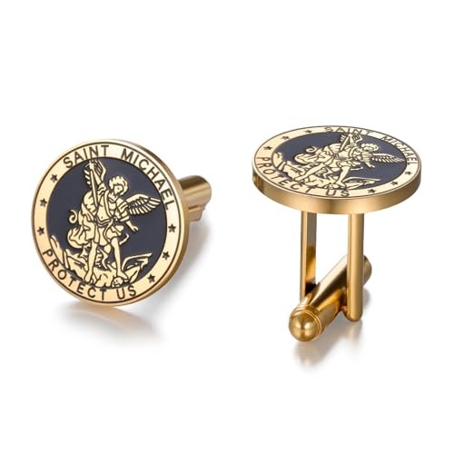 Saint Michael Cufflinks Stainless Steel St. Michael Cufflinks The Great Gold