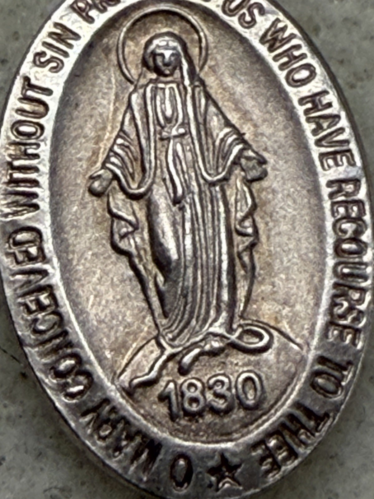 Italy 925 Sterling Silver Holy Mother Mary Miraculous Medal Pendant