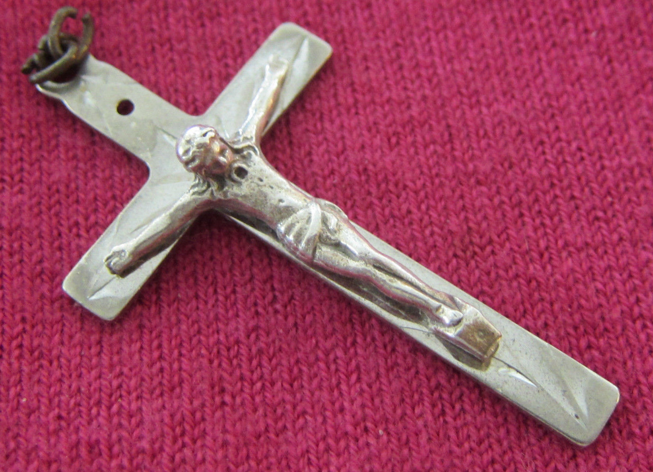 Vintage Catholic Religious Holy Medal – STERLING // CROSS CRUCIFIX – CLASSIC