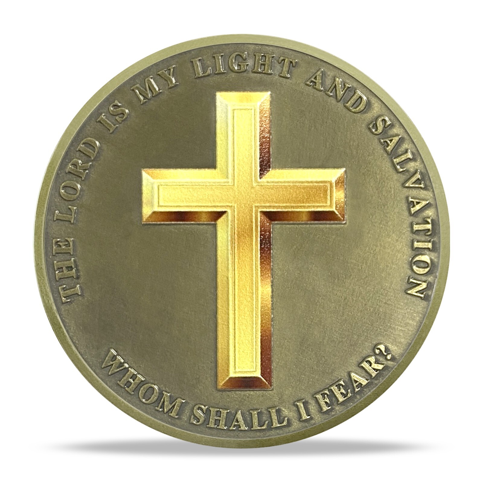 5pcs Warrior Challenge Coin Christian The Lord is My Light Psalm 27:1 Verse Gift