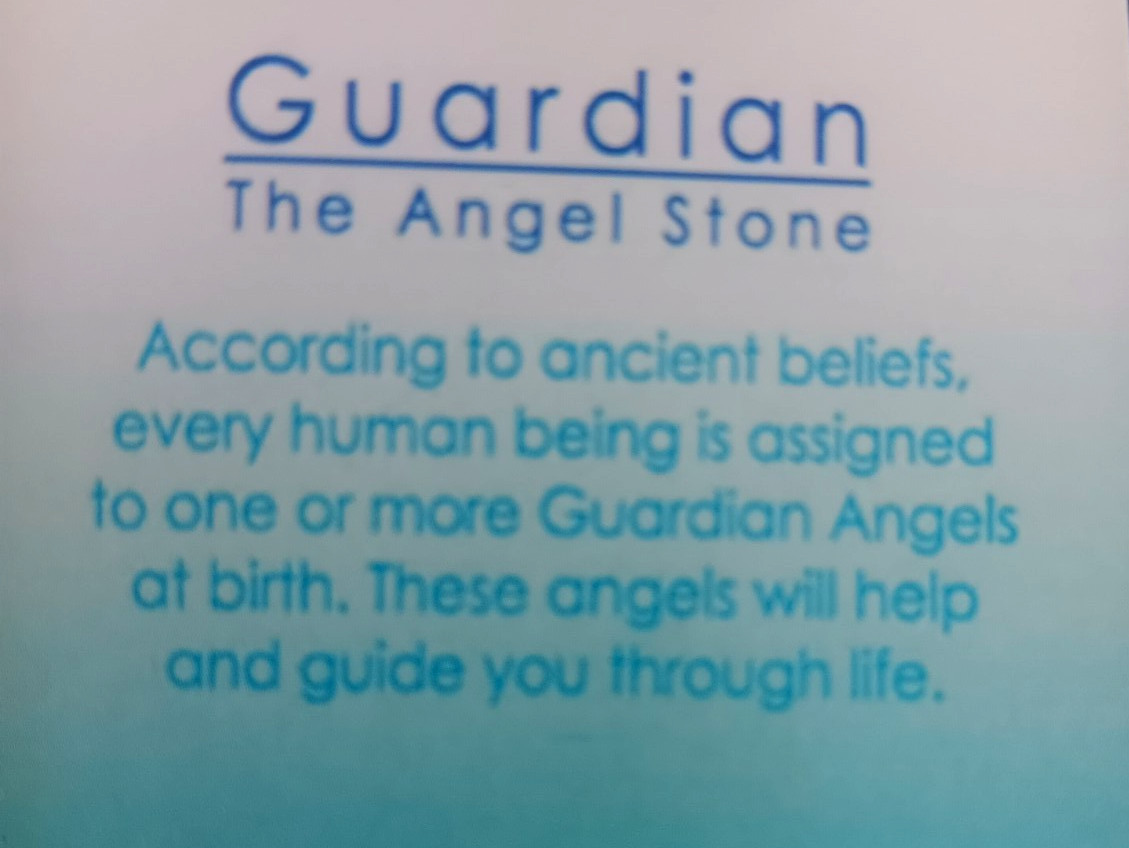 Guardian Angel Stone Pendant Pink Ribbon Necklace Brand New