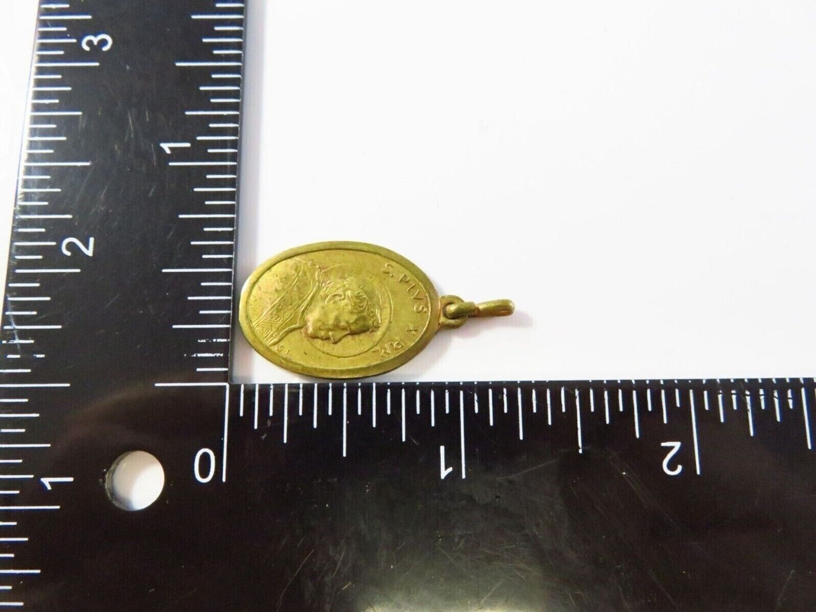 Vintage 1954 Blessed Sacrament Medal With Saint Pope Pius X Image Gold Tone Cath