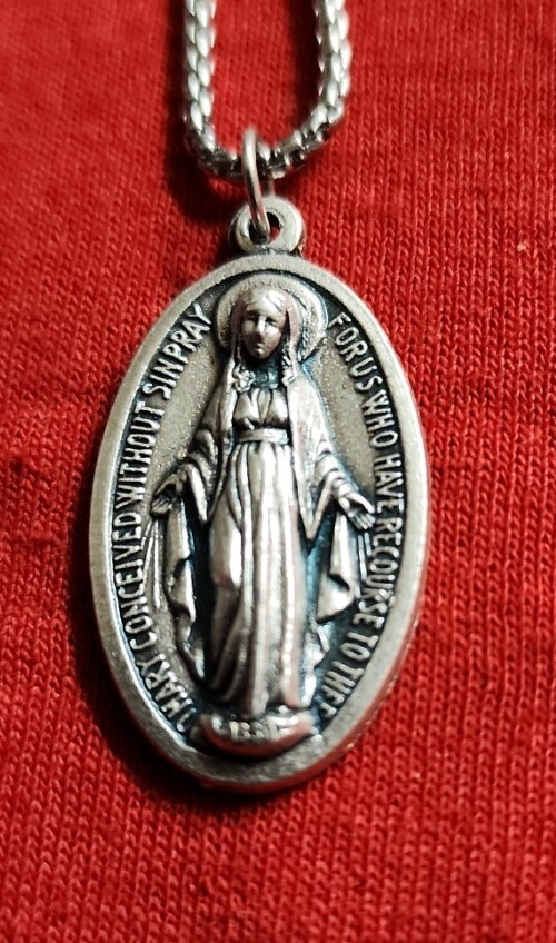 CHRISTIAN CATHOLIC Medal &24 inches chain made in Italy