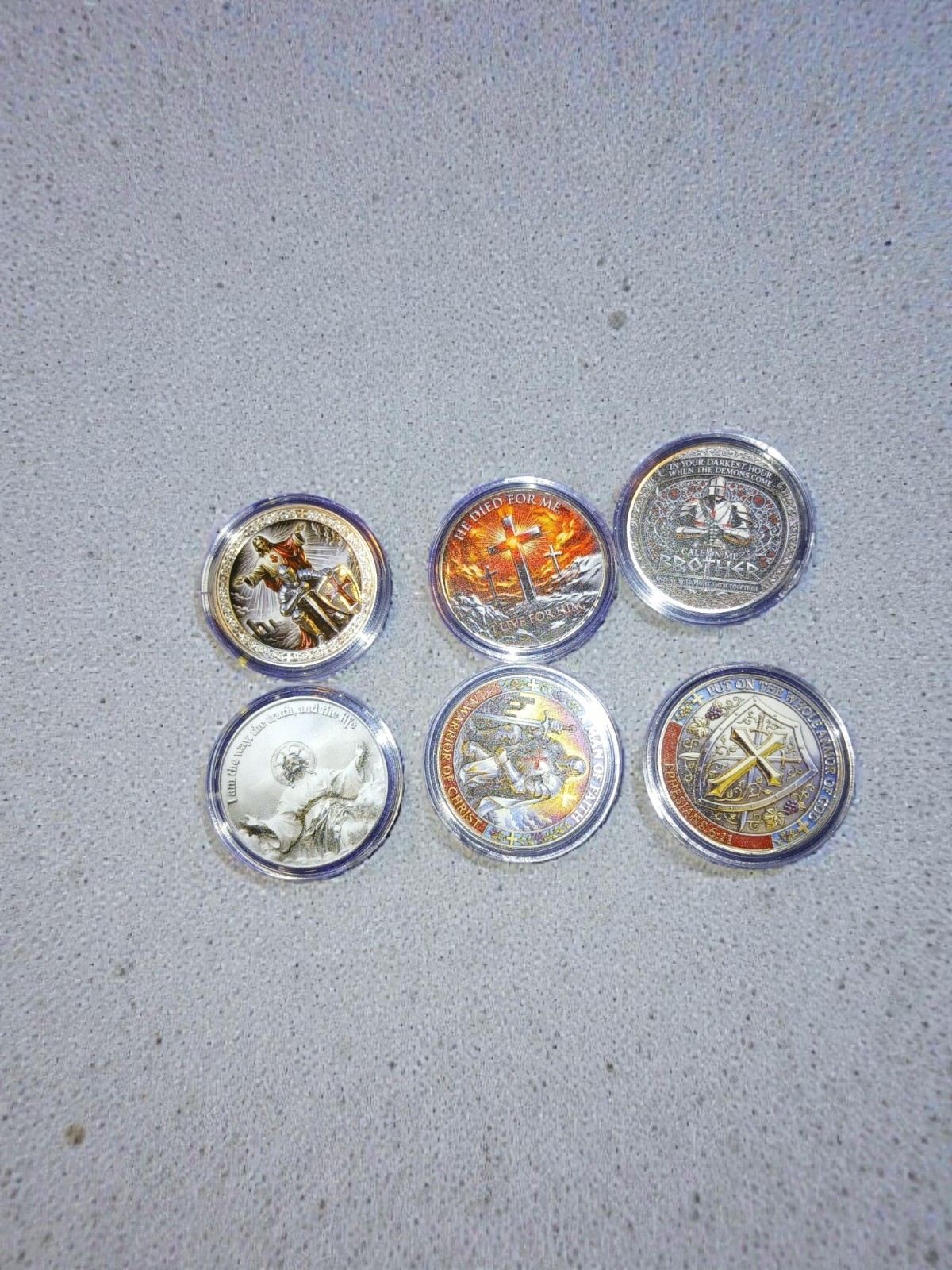 3 Of 6 Collectible Metal Coins Christian Love Night Christ United States And God