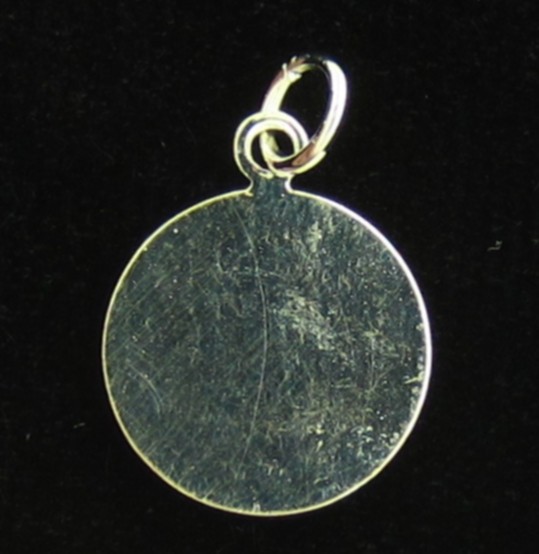 Vintage Saint Christopher Medal Black Enamel Catholic Tiny Medal Small Size