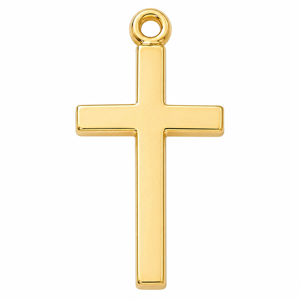 Gold Plated Sterling Medal Cross Pendant Necklace with Brass Chain & Gift Box