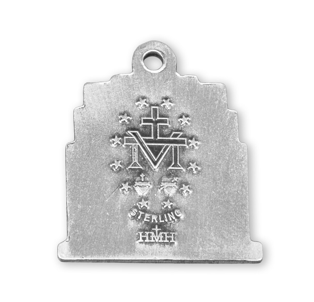 Sterling Silver Multi-Step Miraculous Medal 0.8″ x 0.6″ + 18″ Chain