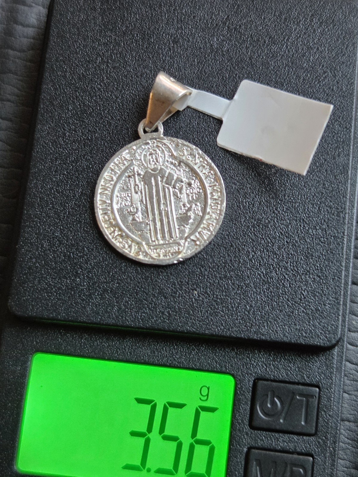Christianity Round Saint Benedict Medal Pendant with Bail, Approx 3.5g