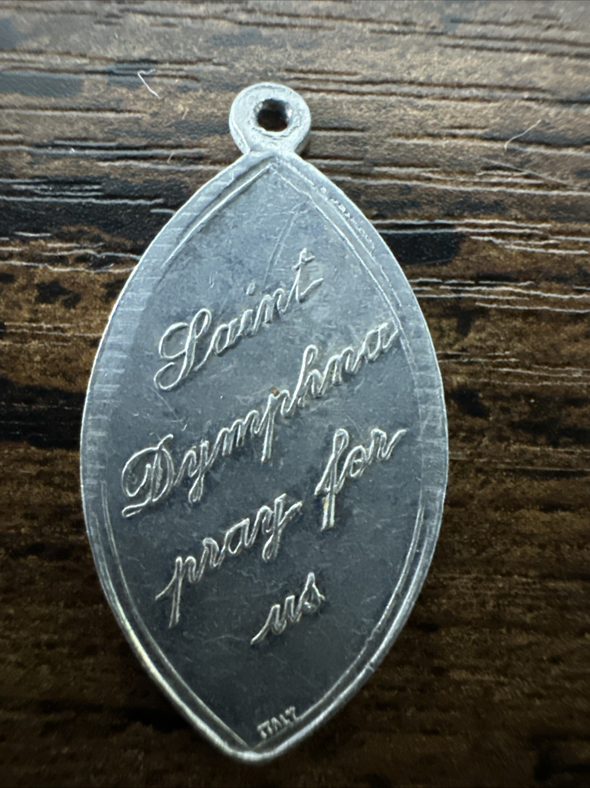 Vintage Pendant Medal Saint Dymphna Christian H58