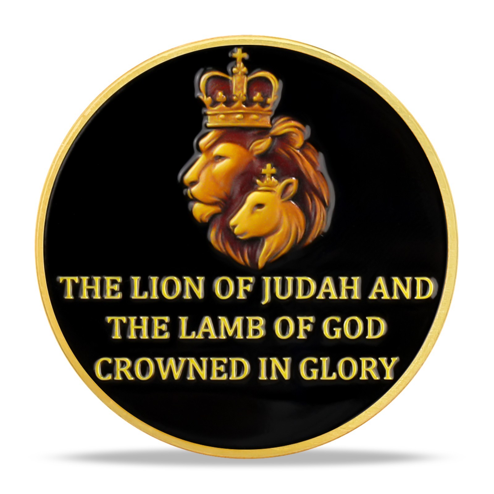 5pcs Christian Challenge Coin – Lion of Judah and Lamb Christianity Faith Gifts