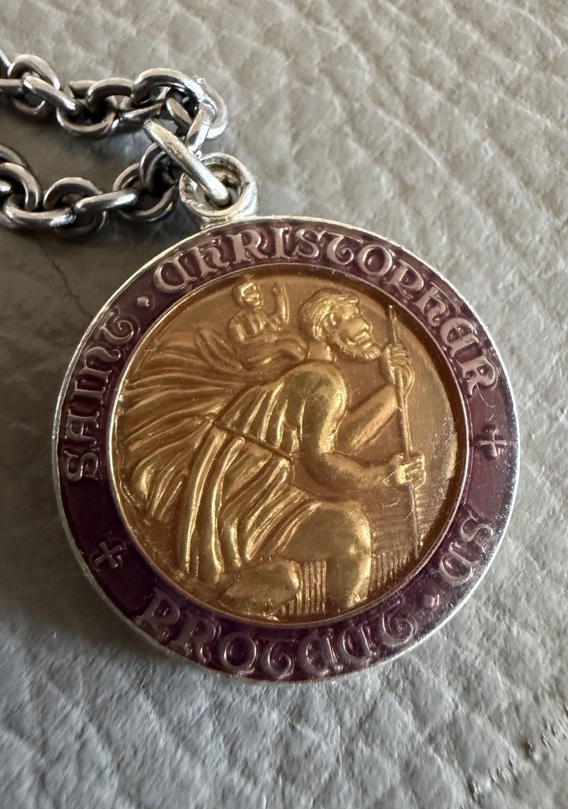 CREED Sterling Silver St Christopher Pendant for SURF LIFE for Women Plumeria