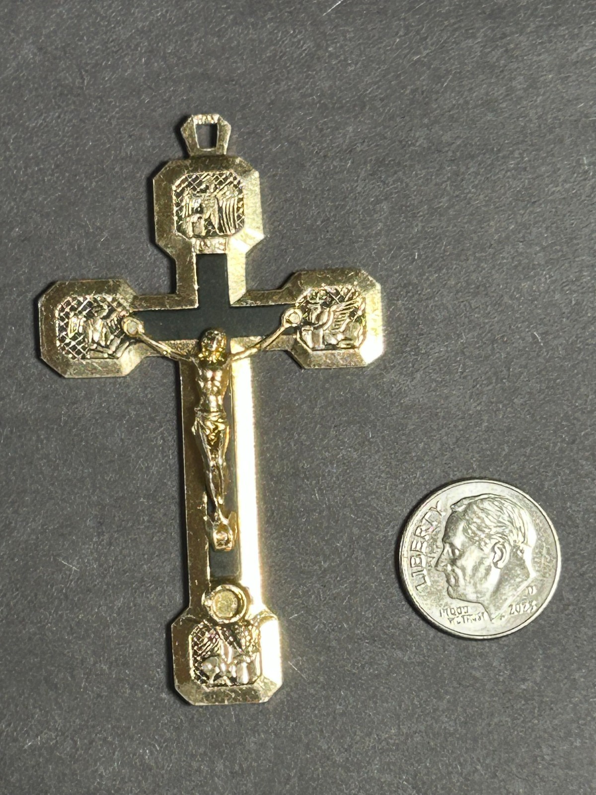 Vintage CatholicCrucifix & cross Pendant Lot St. Benedict IHS 4-Way Medal 8 Pc