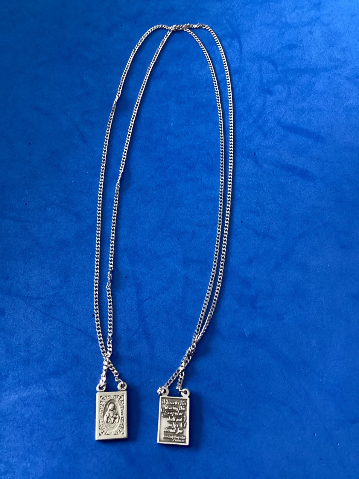 Pewter Sacred Heart of Jesus OLO Carmel Medal Mary’s Promise Scapular