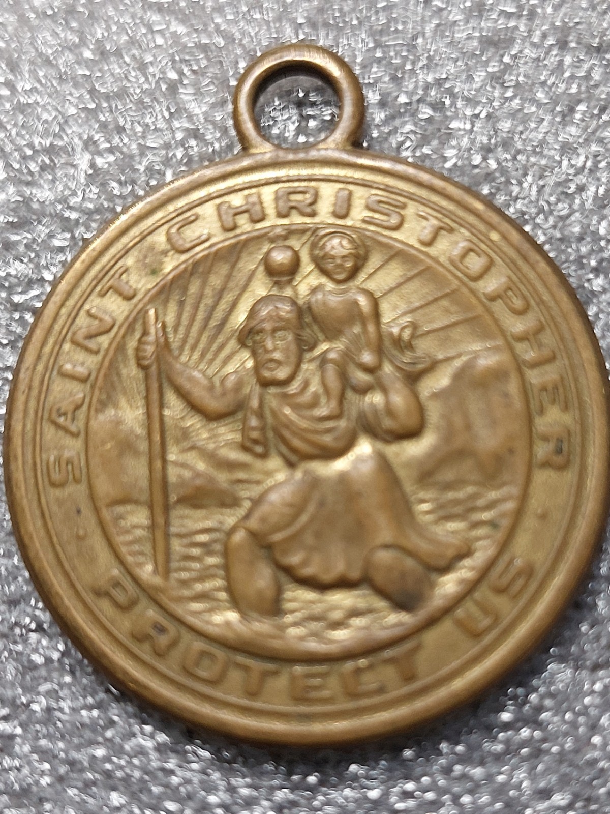 Vintage 1950s Brass St Christopher Key Tag Medal Postage Guaranteed California