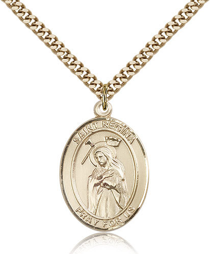 Saint Regina Medal For Men – Gold Filled Necklace On 24 Chain – 30 Day Money…