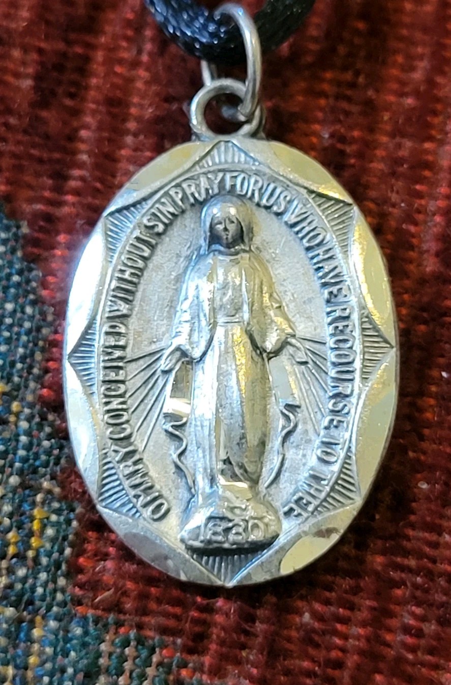 The Miraculous Medal Vintage & New Sterling Medal France Catholic
