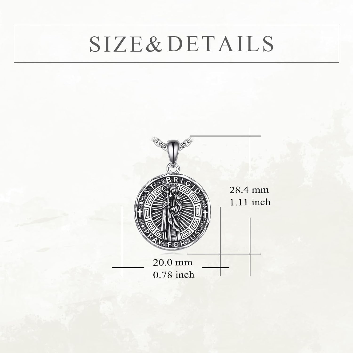 Patron Saint Necklace Sterling Silver Amulet Medal Pendant Religious Protecto…