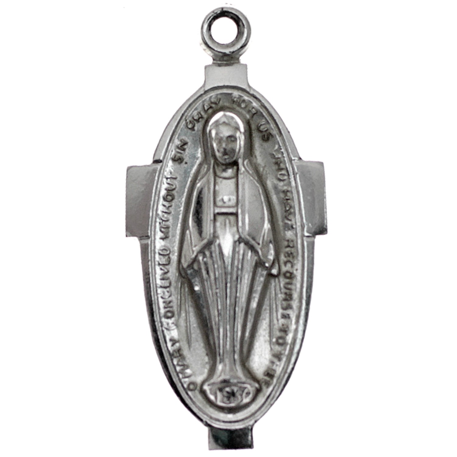 50s Vintage Holy Miraculous Medal, Eloxal Aluminum, Germany, Mid Cent Modernist