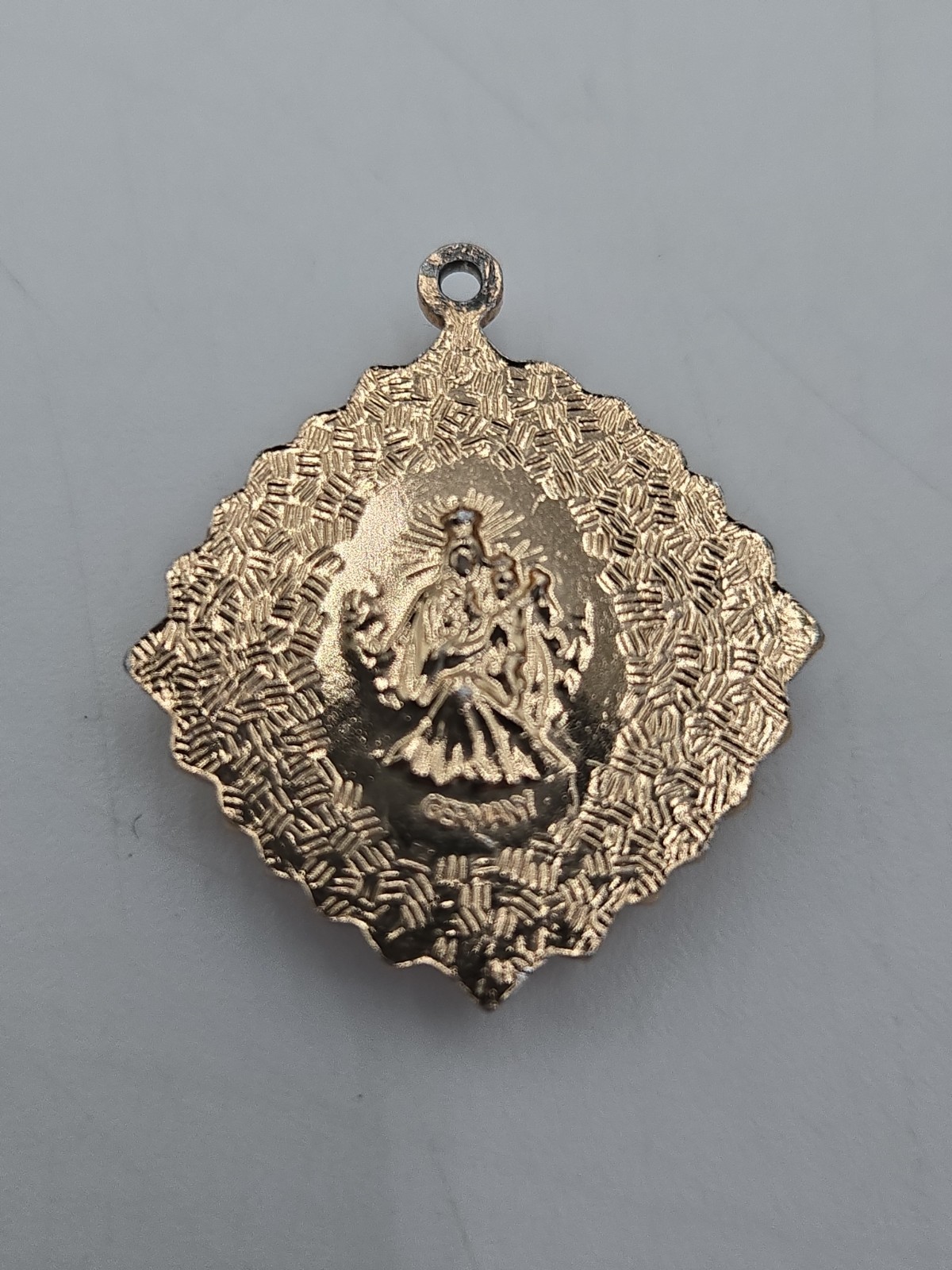 Vintage Gold Tone Sacred Heart Jesus Medal Pendant