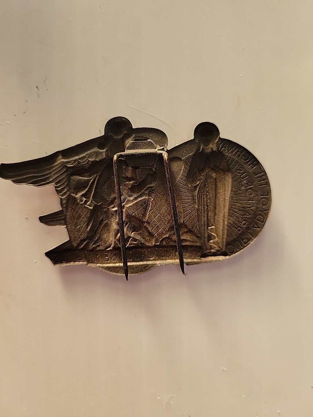 1950’s Catholic Vintage St Christopher Metal Car Visor Badge