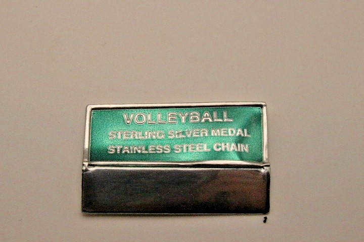 Saint Christopher Sterling Silver Girl’s Volleyball Medal Jewelry 18 In