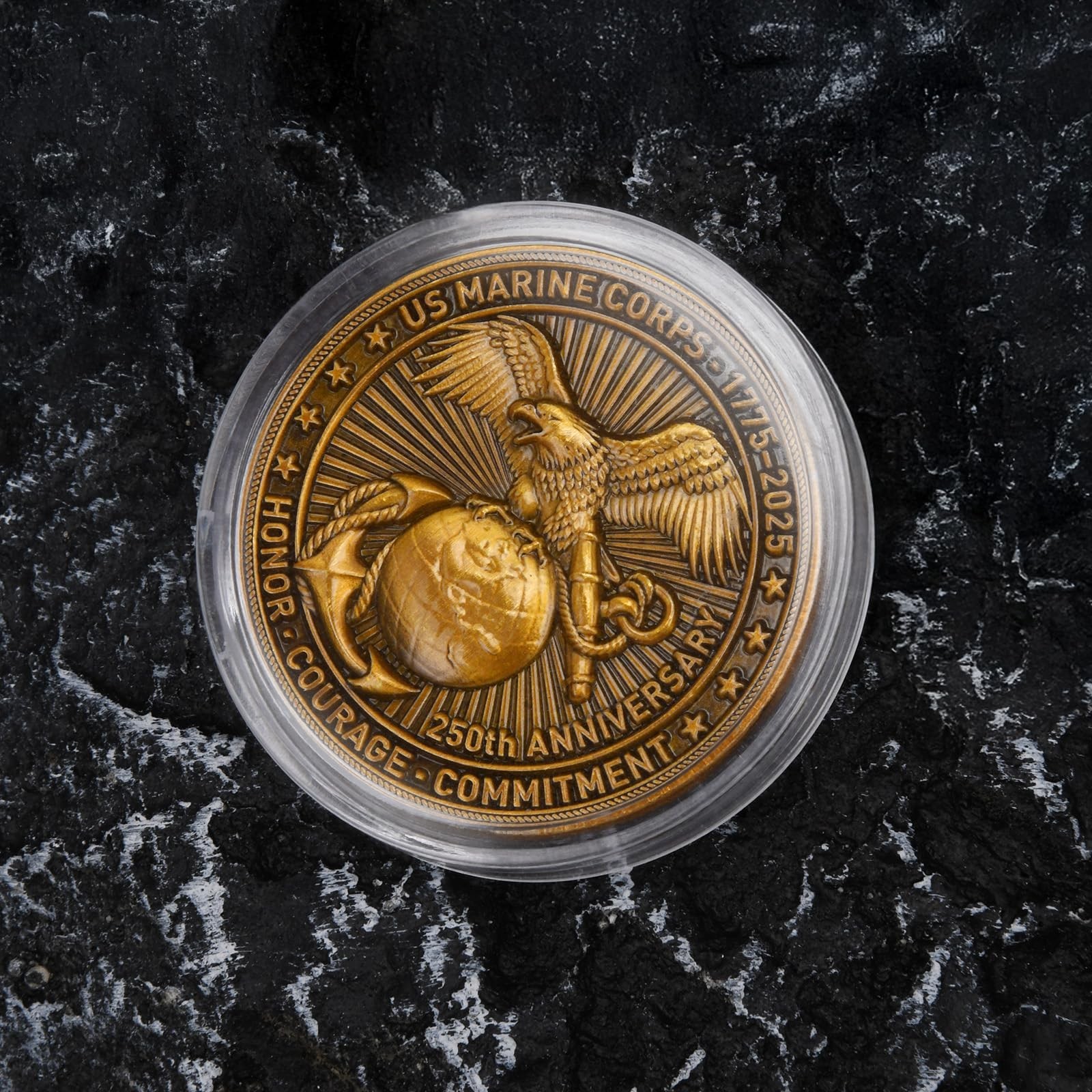 US Marine Corps 250th Anniversary Commemorative Coin (1775-2025) – Double-Sid…