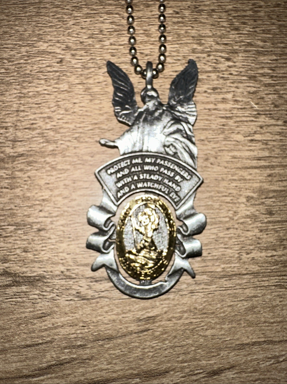St Christopher Guardian Angel Auto Visor Clip Medal Car Medalla San Cristobal