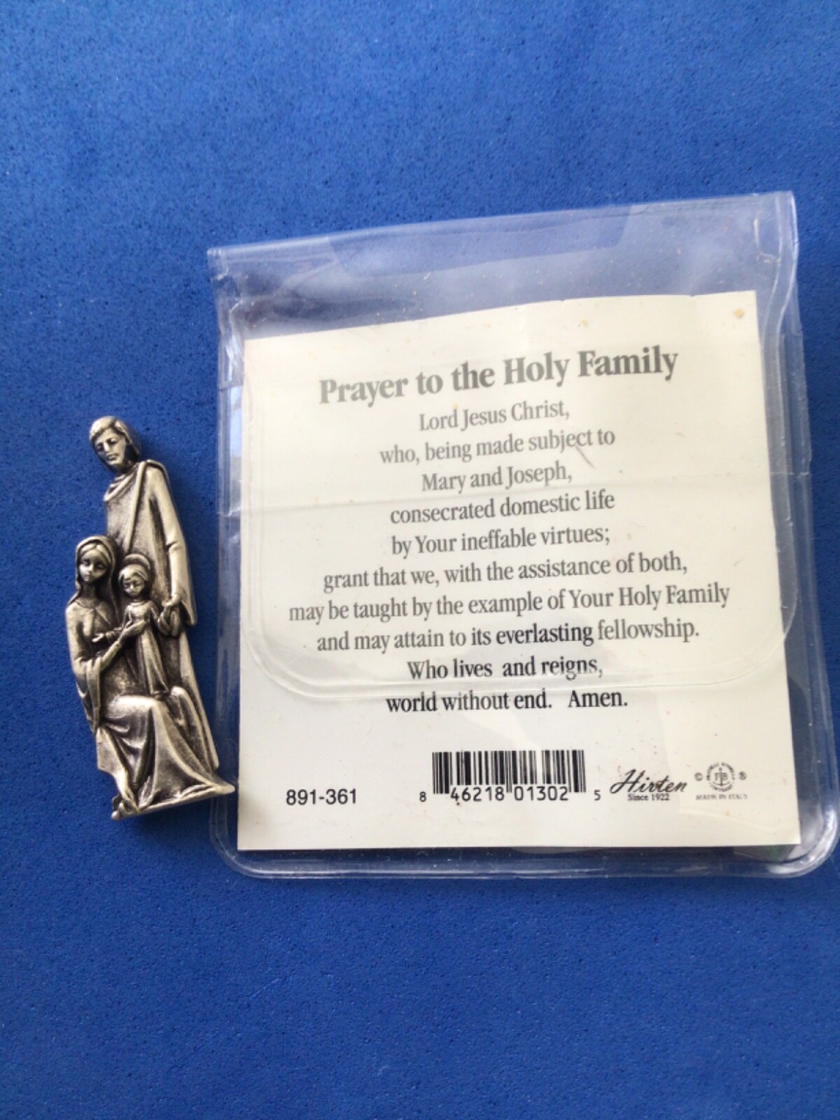 Most Holy Family Silver Metal Saint Pocket TOKEN Icon Prayer Jesus Mary Joseph
