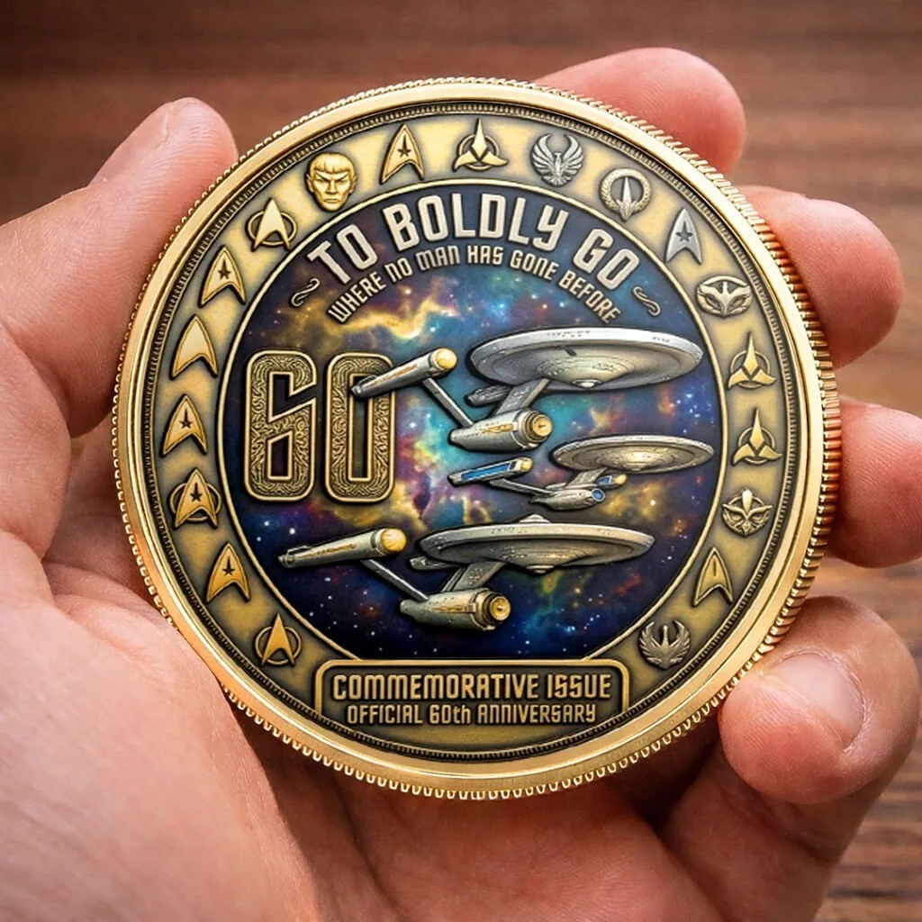 Star Trek 60th Anniversary Coin 1966-2026 To Boldly Go Sixty Years of Exploratio