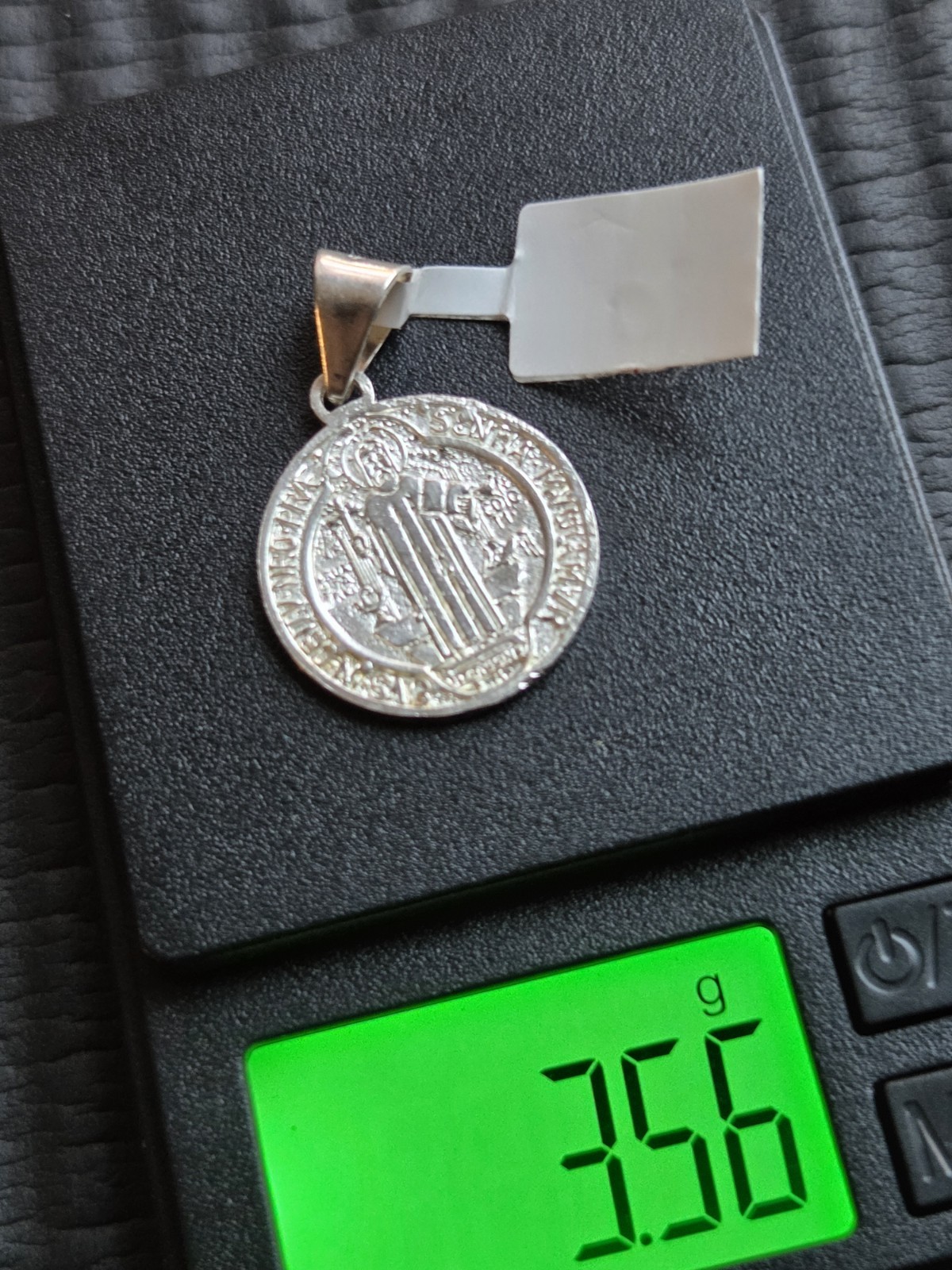 Christianity Round Saint Benedict Medal Pendant with Bail, Approx 3.5g