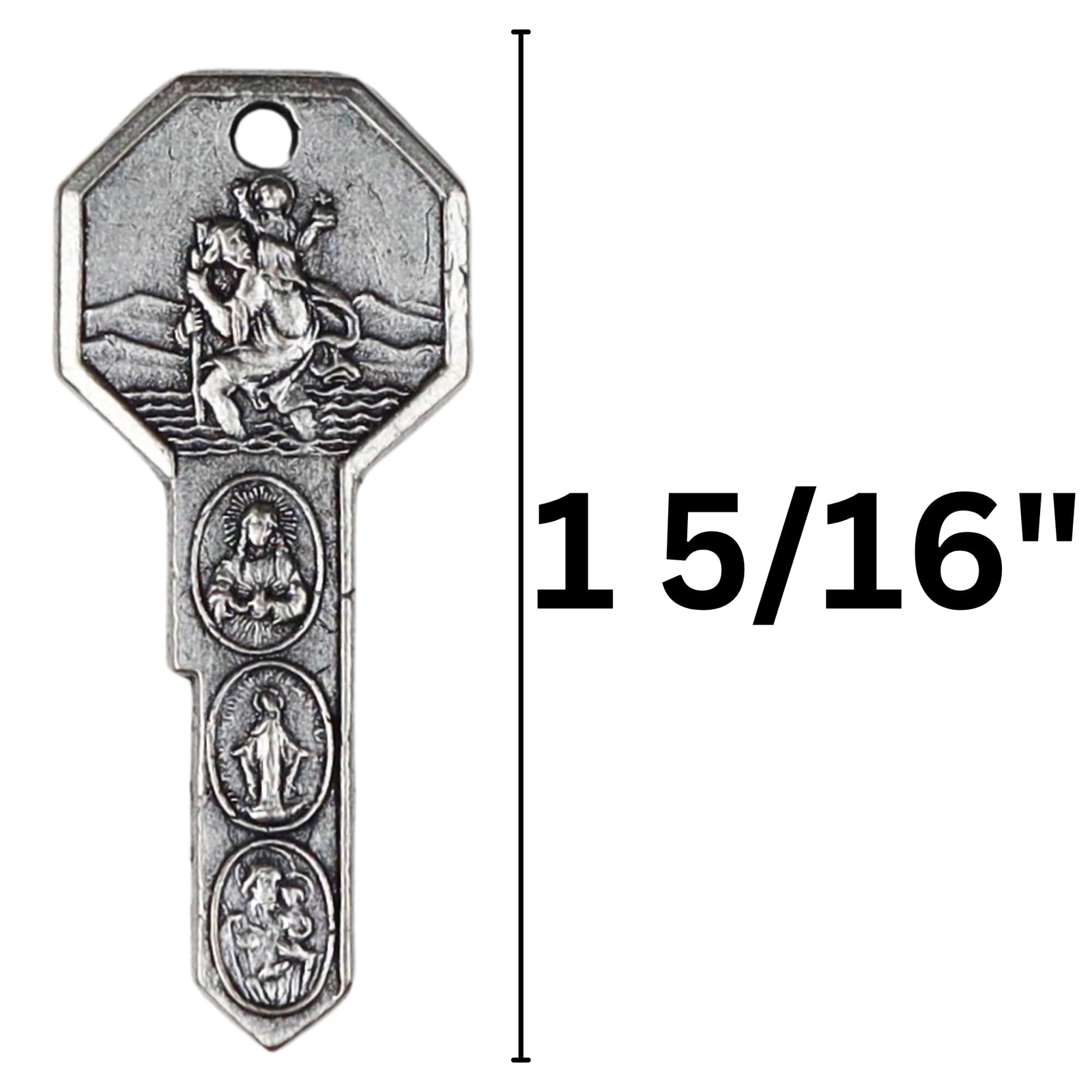Needzo Seven Way Key Medal, Vintage Silver Toned Catholic Jewelry Charm, Reli…