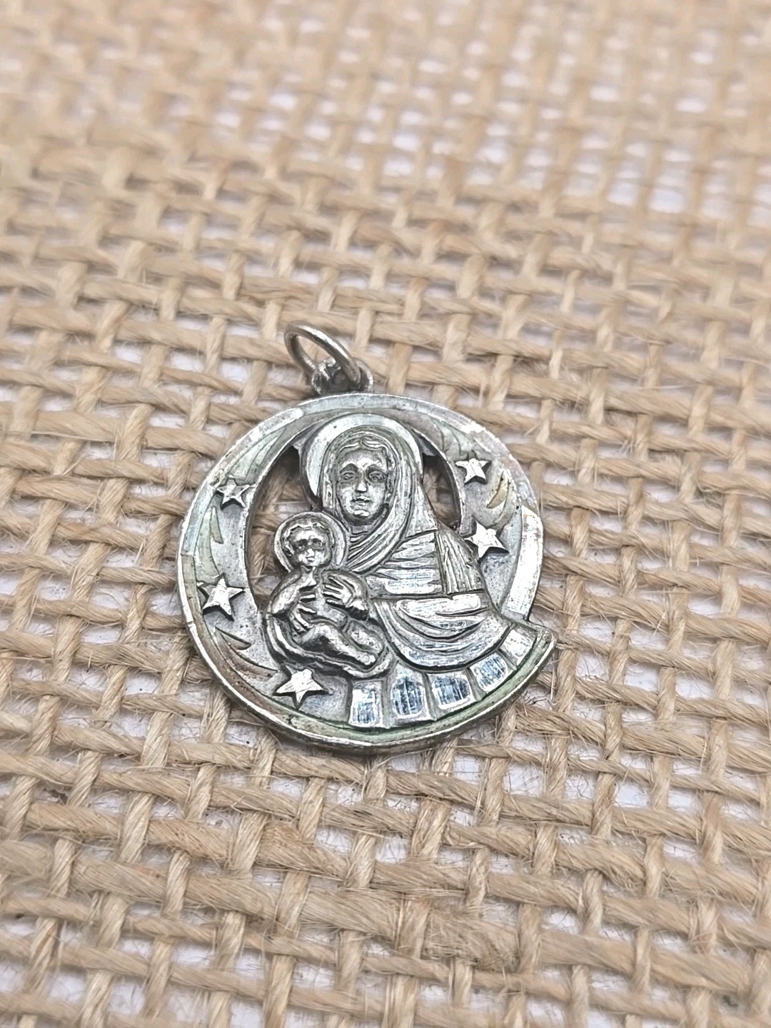 Sterling Silver Our Lady Of Perpetual Help Medal Charm Pendant 5.6G 1″ A.G. Inc