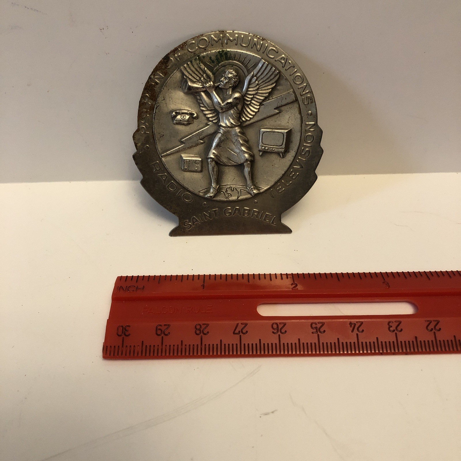 Metal SAINT GABRIEL Clip from the 1950s – For Car Visor