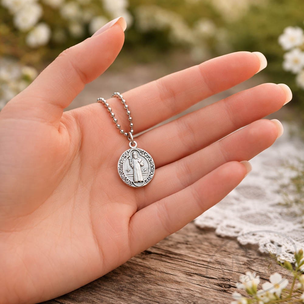Saint St Benedict Medal Necklace – Made in Italy – Catholic Protection Pendant