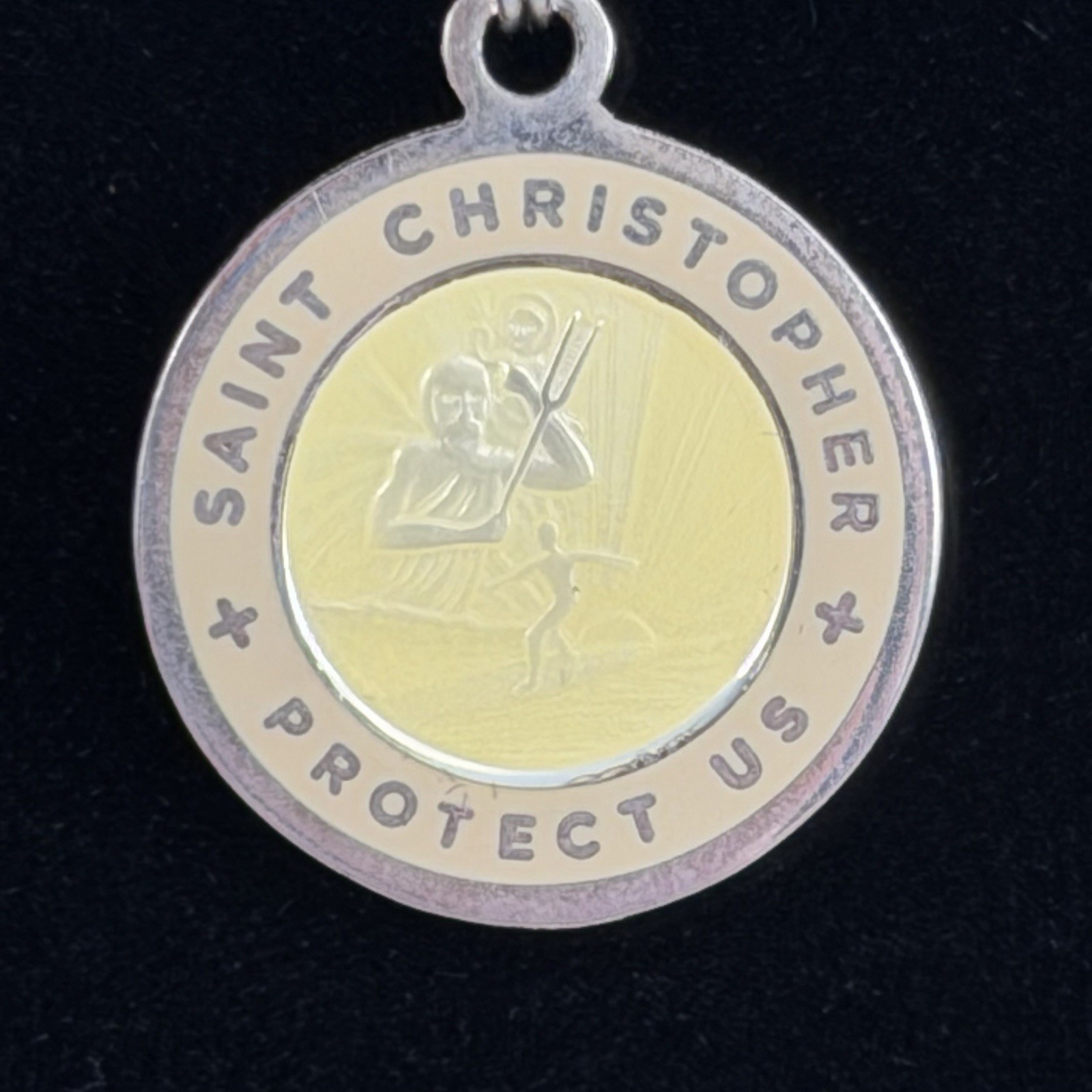 Saint Christopher Protect Us Medal Necklace Ball Chain Get Back Pendant