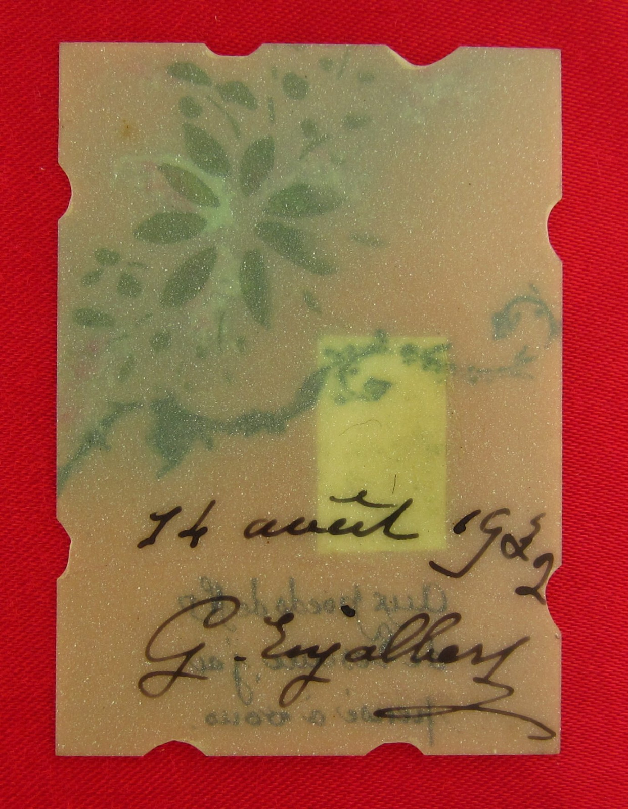 Antique MARY Holy Card OUR LADY OF THE CURES Mini Hand Painted Celluloid 1922