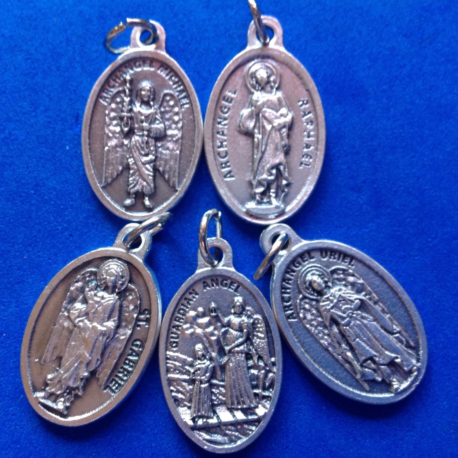 4 ARCHANGEL Saint Medal + Guardian Angel St Michael Gabriel Raphael Uriel 5Pcs