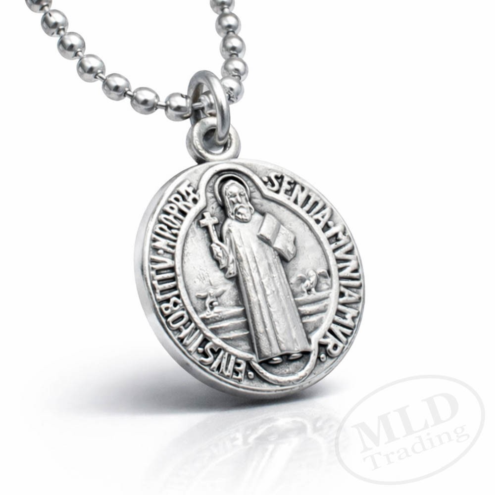 Saint St Benedict Medal Necklace – Made in Italy – Catholic Protection Pendant