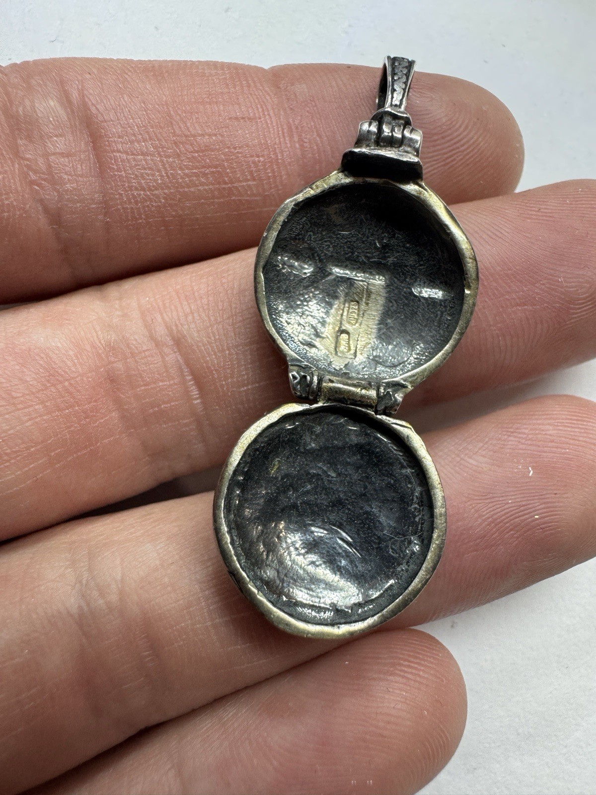 925 Sterling Silver Orthodox Icon Locket Pendant Kazan Mother of God 7.1g