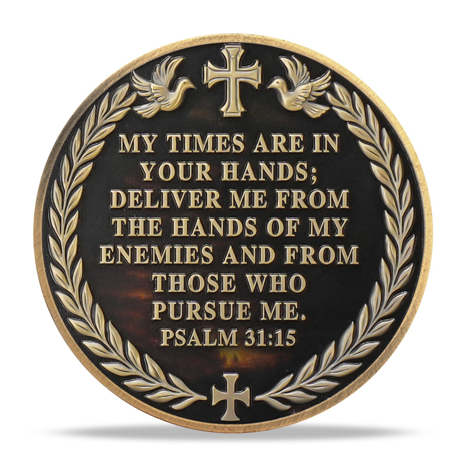 6pcs God’s Guidance Christian Faith Coin Psalm 31:15 Verse Religious Collectible