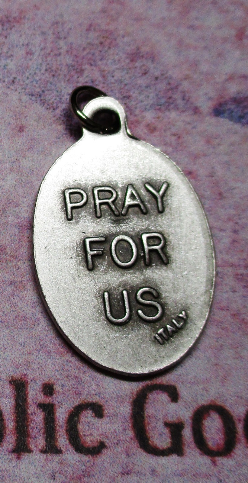 Saint St. Thomas More / Pray for Us – Italian Silver tone Oxidized 1 inch Medal