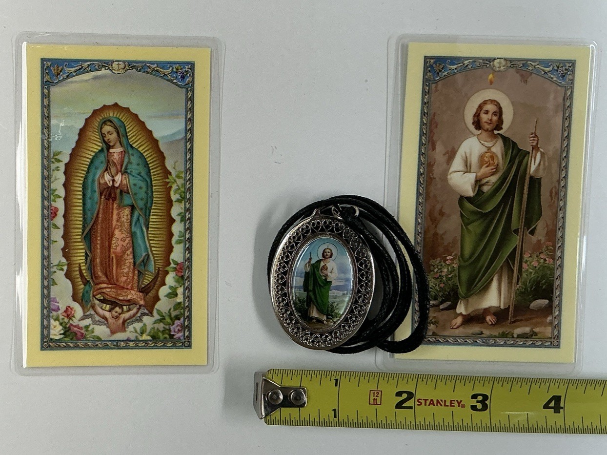Medal Saint Jude & Virgen Guadalupe And Holy Card, Healing Prayer In Spanish