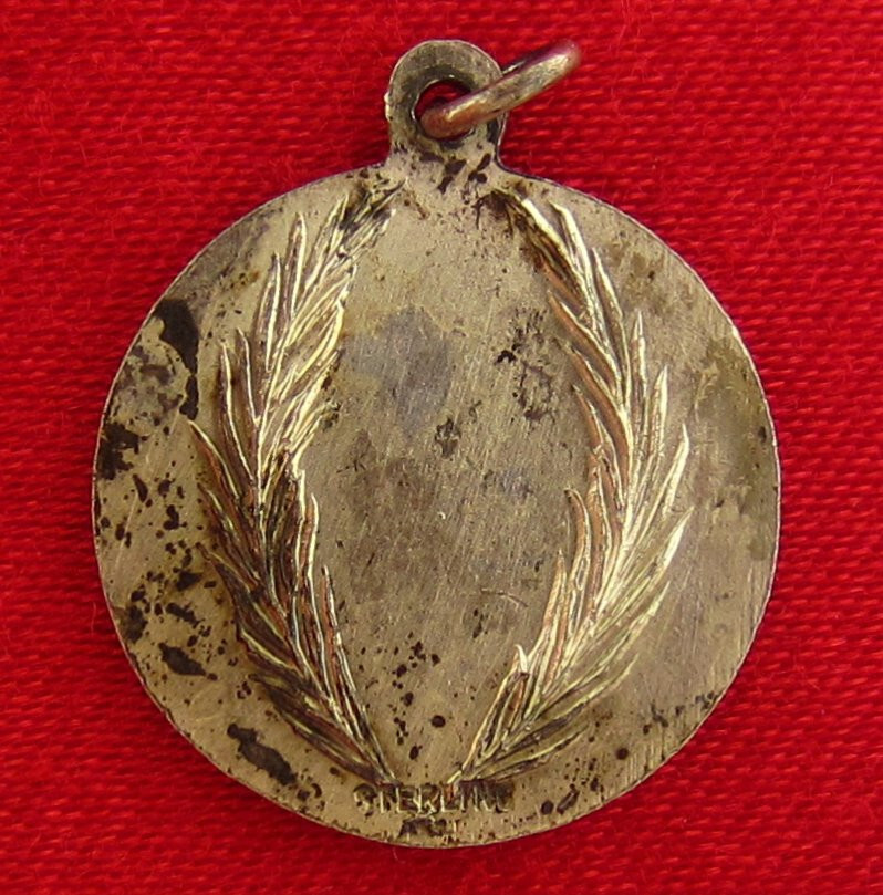 Vintage Sterling SAINT AGNES Medal Religious Catholic HOLDING LAMB HMH Pendant