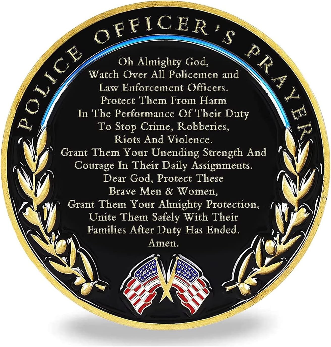 Glamtune US Saint Michael Police Prayer Challenge Coin State Trooper Gold