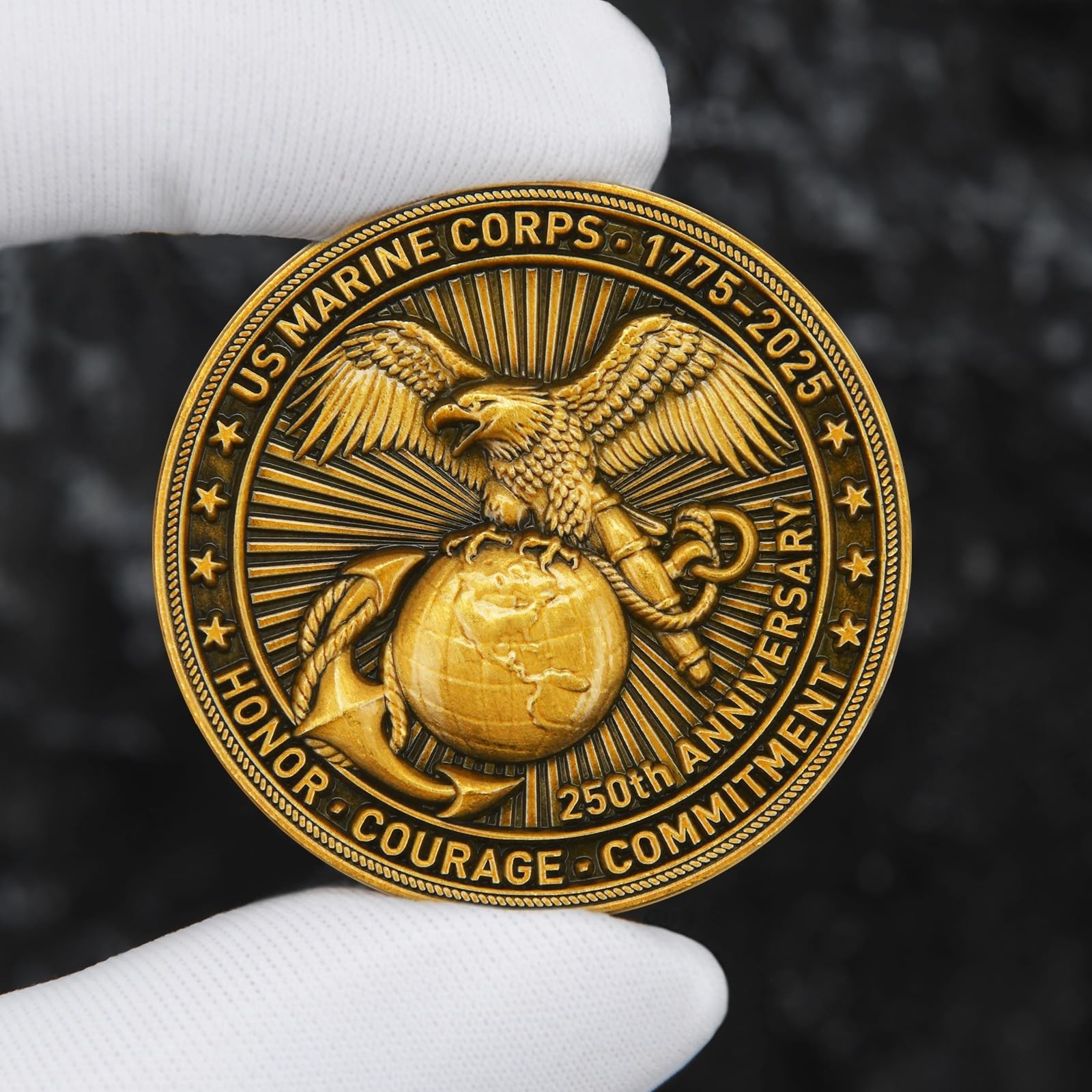 US Marine Corps 250th Anniversary Commemorative Coin (1775-2025) – Double-Sid…